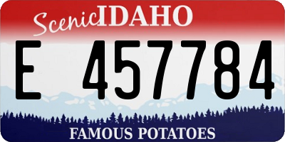 ID license plate E457784