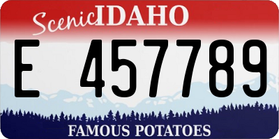 ID license plate E457789