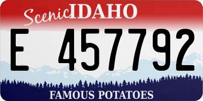 ID license plate E457792