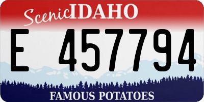ID license plate E457794