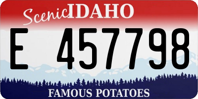 ID license plate E457798