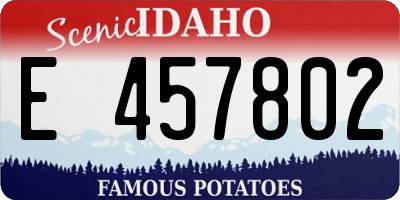 ID license plate E457802