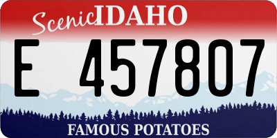 ID license plate E457807
