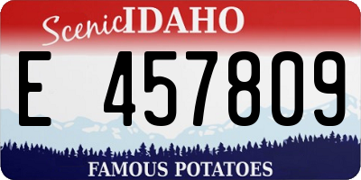 ID license plate E457809