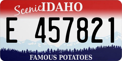 ID license plate E457821
