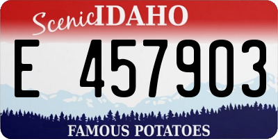 ID license plate E457903