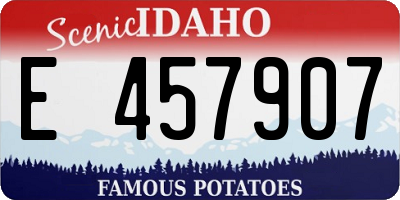 ID license plate E457907