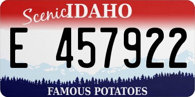 ID license plate E457922