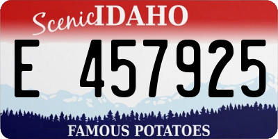 ID license plate E457925