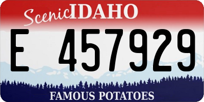 ID license plate E457929
