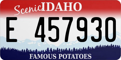 ID license plate E457930