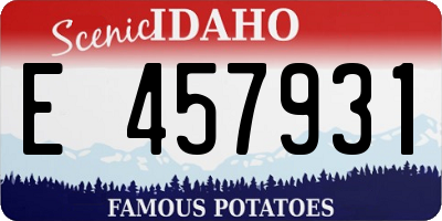 ID license plate E457931