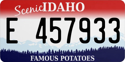 ID license plate E457933