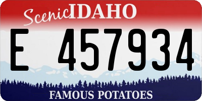 ID license plate E457934