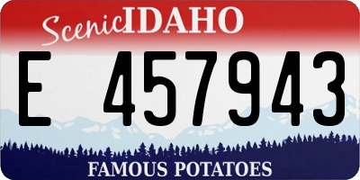 ID license plate E457943