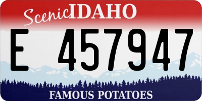 ID license plate E457947