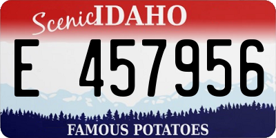 ID license plate E457956