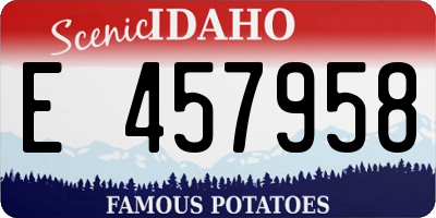 ID license plate E457958