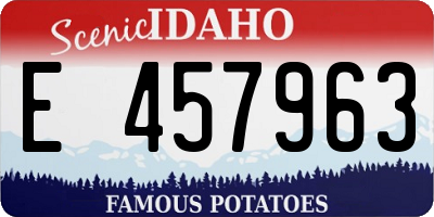 ID license plate E457963