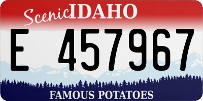 ID license plate E457967