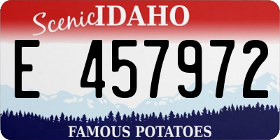 ID license plate E457972