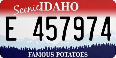 ID license plate E457974