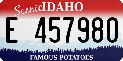 ID license plate E457980