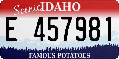 ID license plate E457981