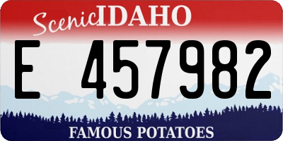 ID license plate E457982