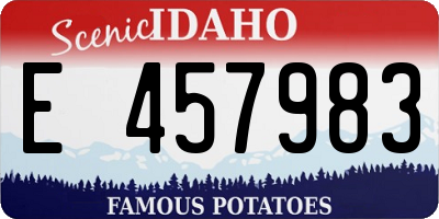 ID license plate E457983