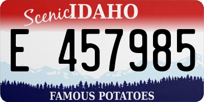 ID license plate E457985