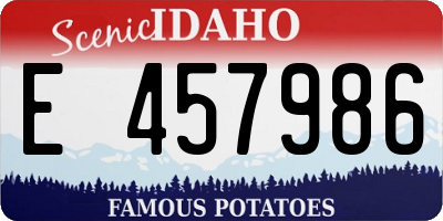 ID license plate E457986