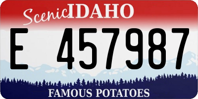 ID license plate E457987
