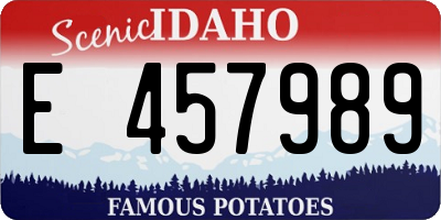 ID license plate E457989