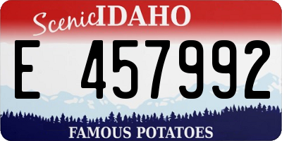 ID license plate E457992