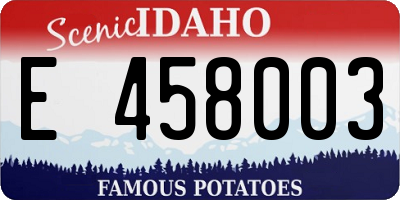 ID license plate E458003