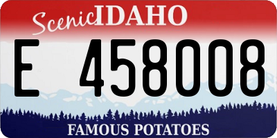 ID license plate E458008