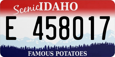 ID license plate E458017