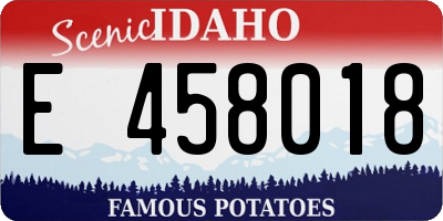 ID license plate E458018