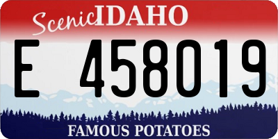 ID license plate E458019
