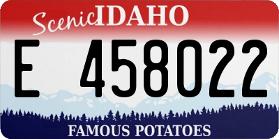 ID license plate E458022