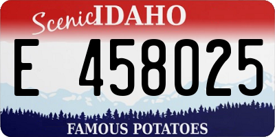 ID license plate E458025