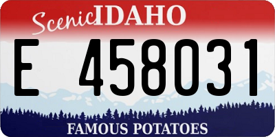 ID license plate E458031