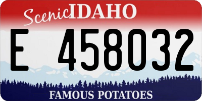 ID license plate E458032