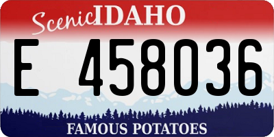 ID license plate E458036