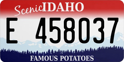 ID license plate E458037