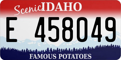 ID license plate E458049