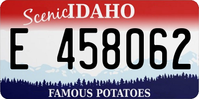 ID license plate E458062