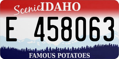 ID license plate E458063