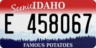 ID license plate E458067